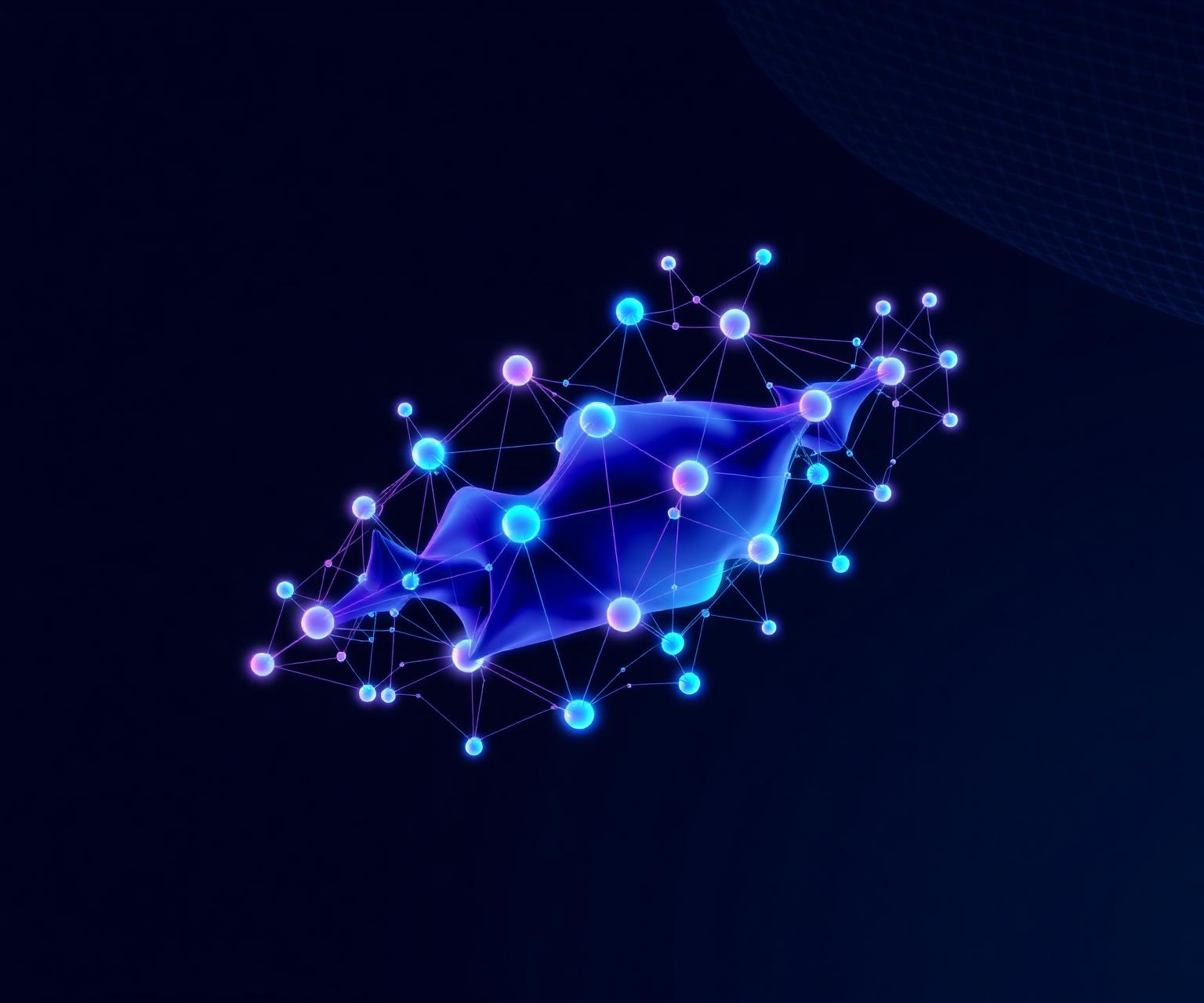 Futuristic AI neural network illustration